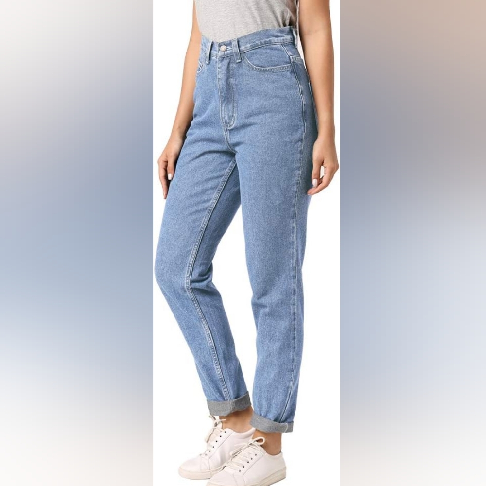Ruisin High Waisted Mom Jeans Light Blue Size 31